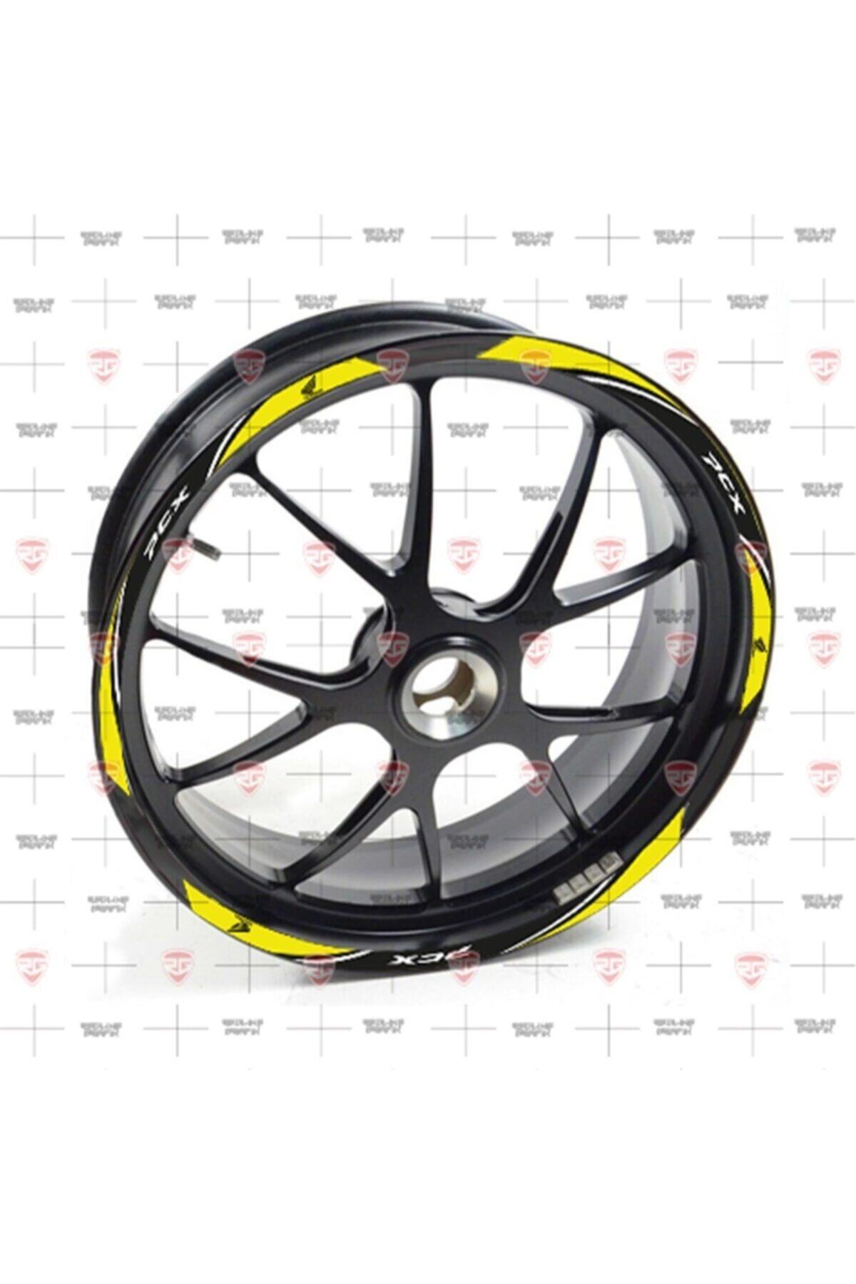Redline Grafik Redline Grafik Honda Pcx Reflektif Sarı Jant Şeridi