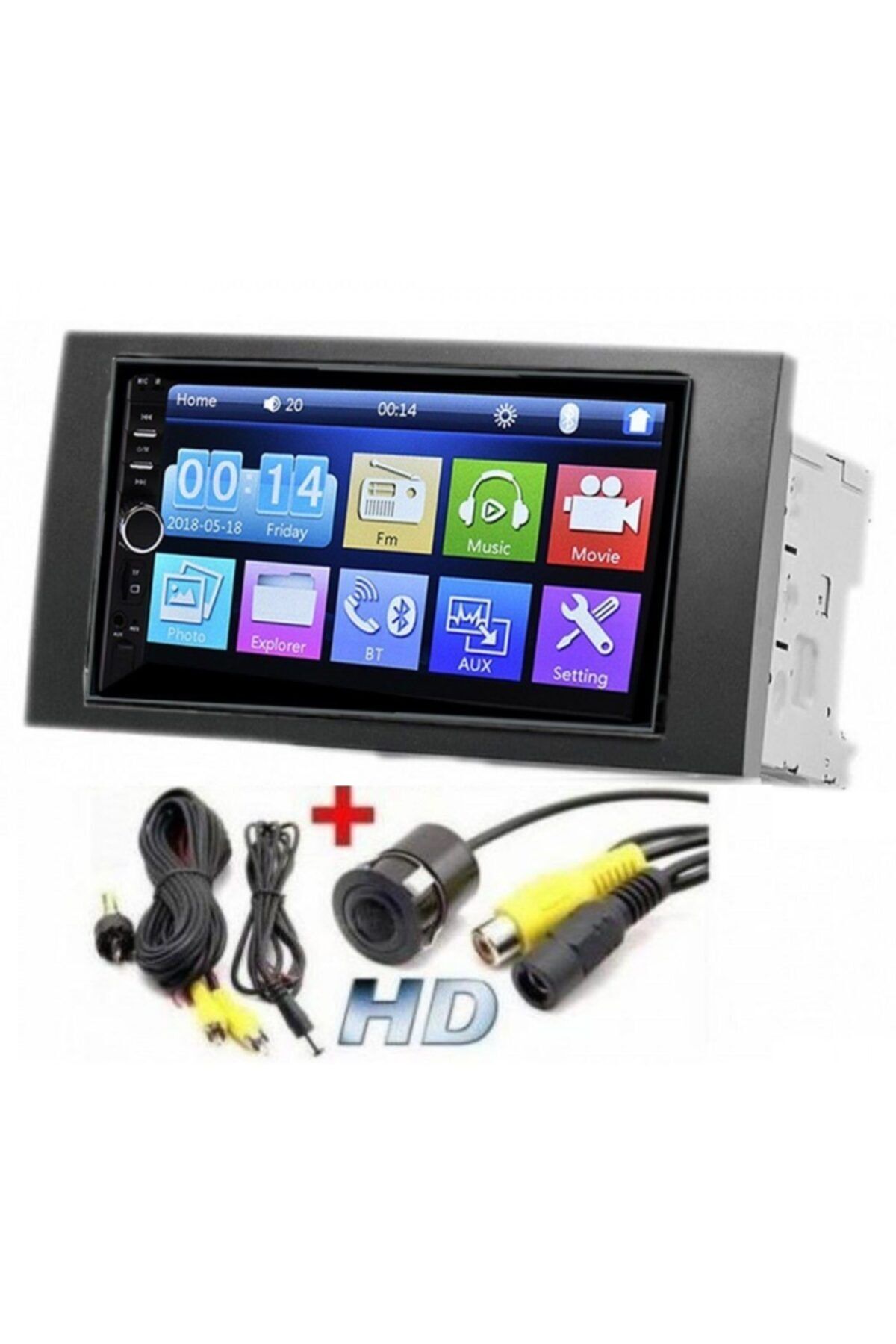 autosound Ford Transit Focus Cmaxuyumlu 7inç Multimedia Double Din Teyp + Kamera