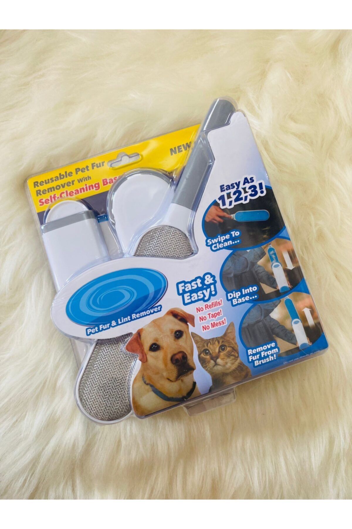 kedikerekedii Fast & Easy Kedi Köpek Tüy Toplama Seti Gri