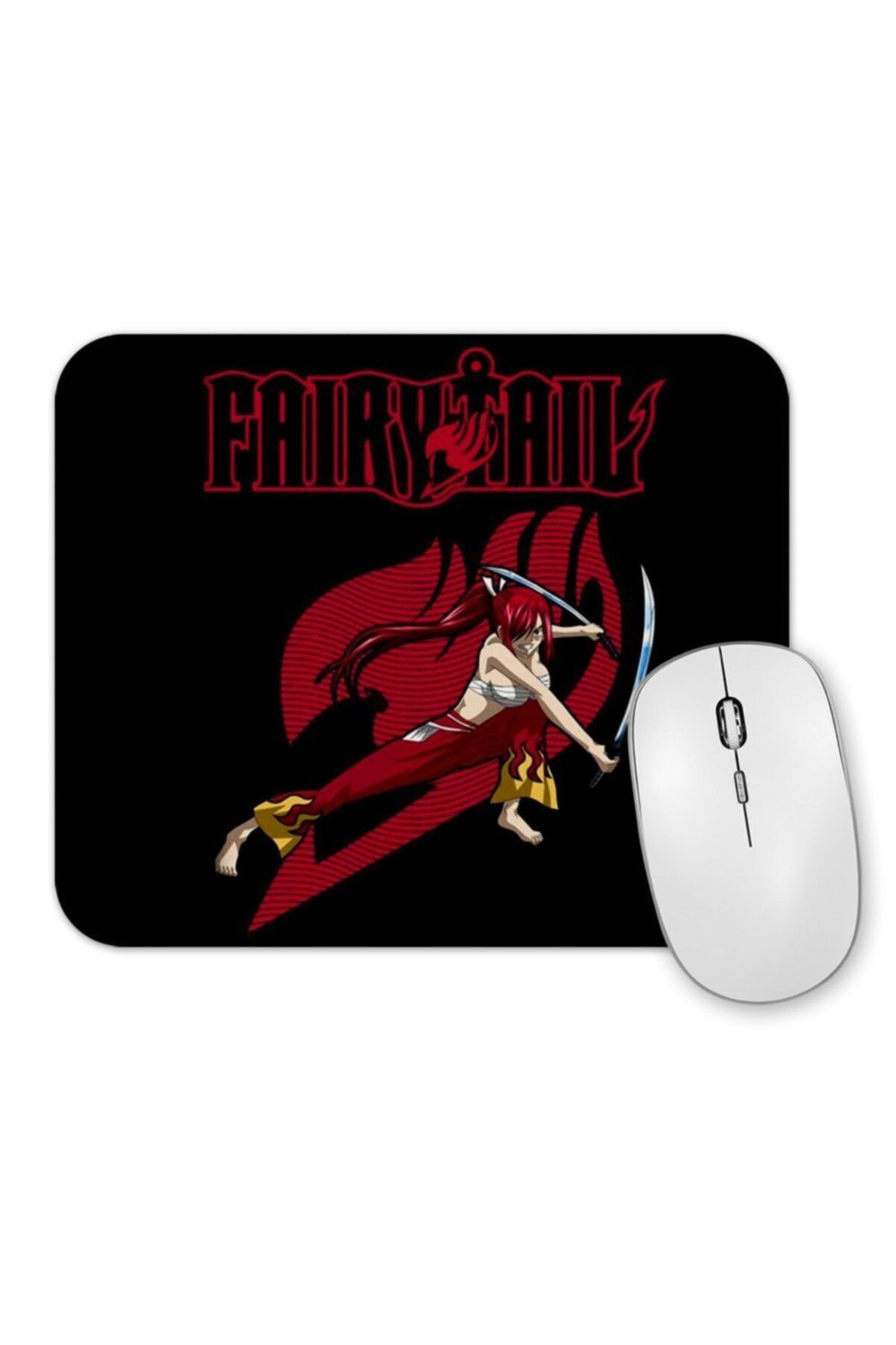 Baskı Dükkanı Fairy Tail Erza Scarlet Two Swords Anime Manga Mouse Pad