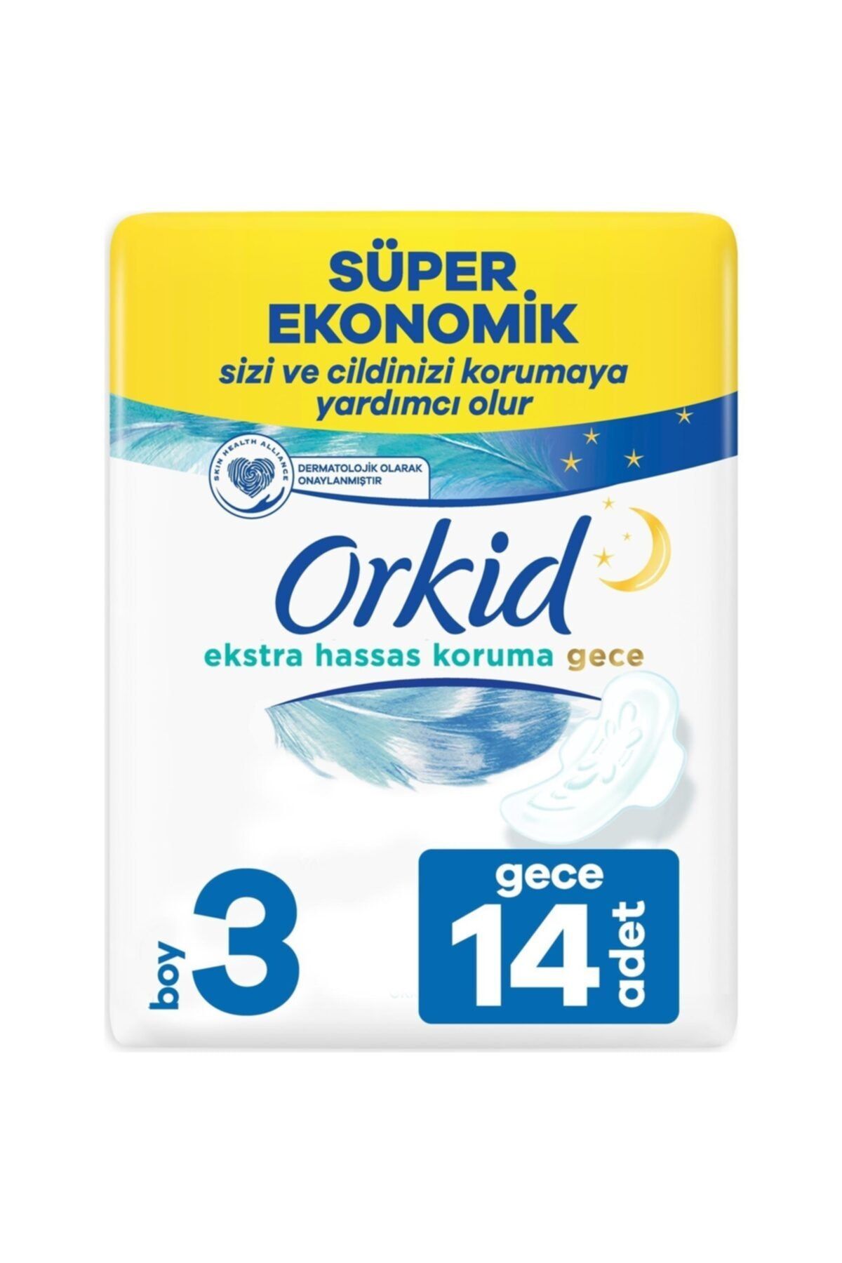 Orkid Extra Hassas Koruma Gece Süper Ekonomik Paket 14 Ped