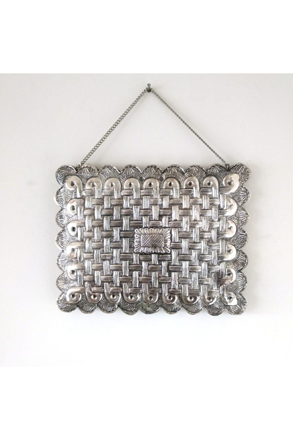 Maison Hasır Örgü Dikdörtgen 925 Ayar Gümüş Duvar Aynası