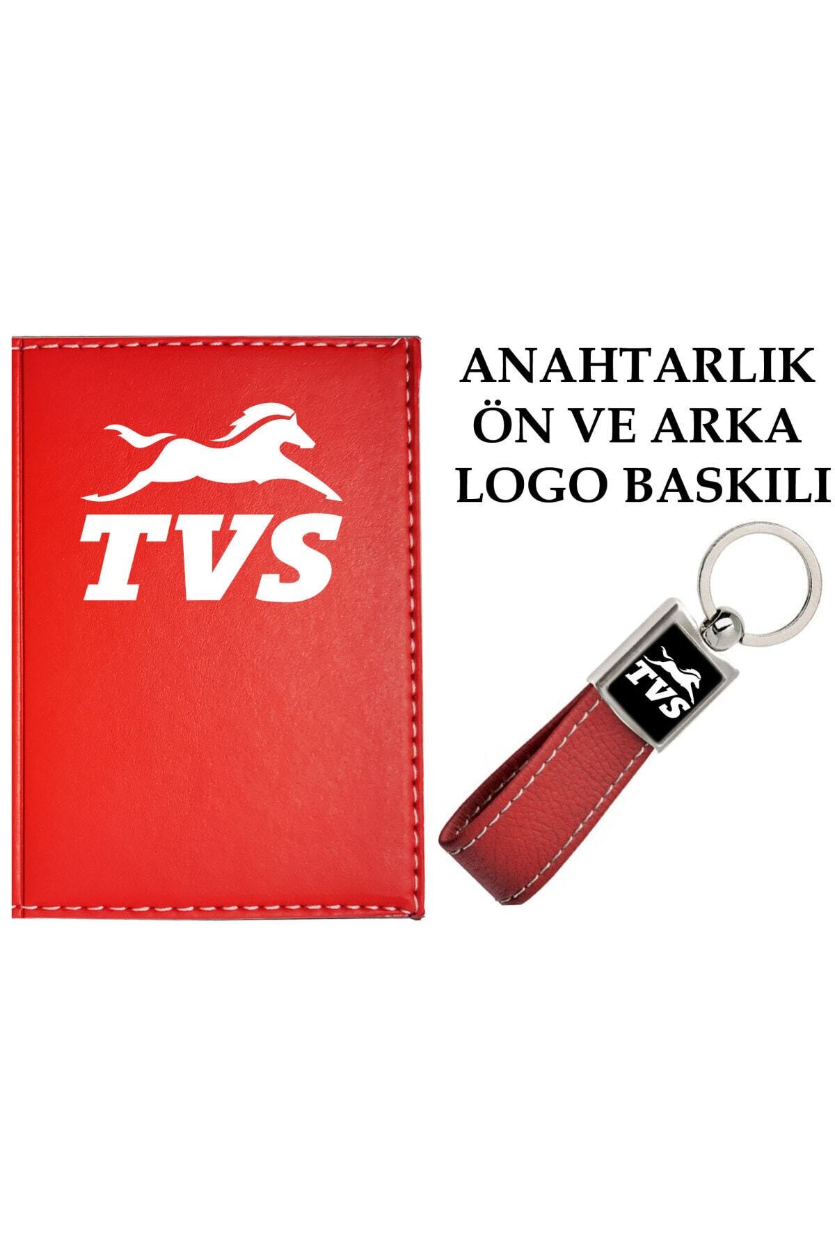 promosyon denizi Tvs Logolu Kırmızı Ruhsat Kabı Ve Tvs Logolu Anahtarlık