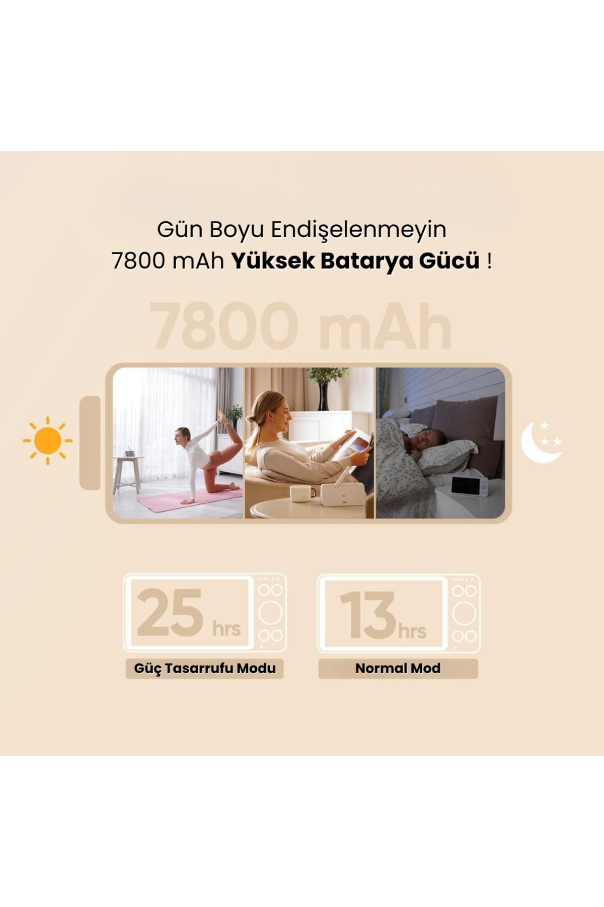 نمای شب جدید Bonoch 7 '' 1080p HD 7800 MAH مانیتور ساعت و دوربین شارژ شده کودک