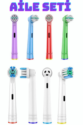 Oral-b Diş Fırçaları Için 4 Adet Çocuk 4 Adet Yetişkin Yedek Başlığı Image 0