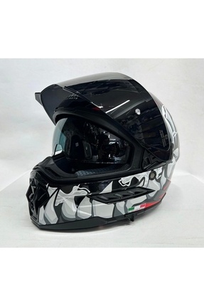 Sw 868 Cannibal Black Grey Red Güneş Vizörlü Siyah Camlı Image 2