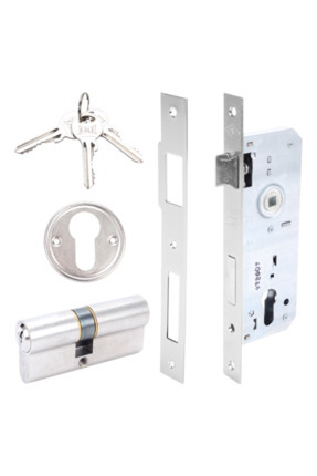 Kale 152r 40mm Standart Daire Kilidi Rozet Delikli - Nikel(68MM SİLİNDİRLİ) Image 0
