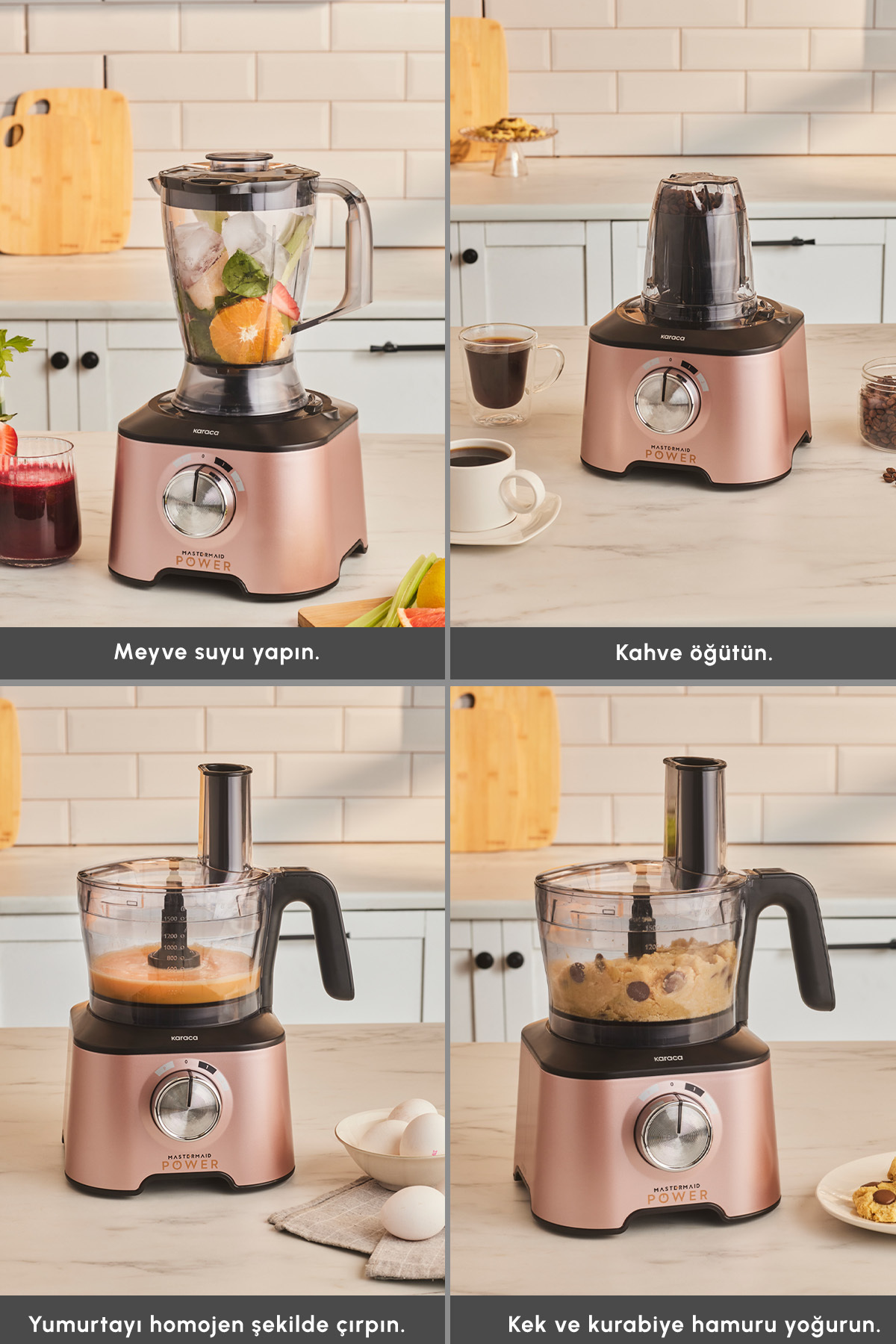 غذاساز 10 در 1 رزگلد چند کاره Mastermaid Power، مجموعه بلندر 2000 واتی