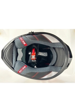 Sw 868 Cannibal Black Grey Red Güneş Vizörlü Siyah Camlı Image 7