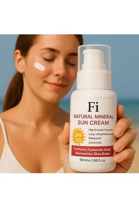 Natural Mineral Shea Butter Spf50+ Yüksek Koruyucu Yüz Güneş Kremi 50ml Image 0