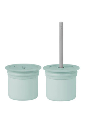 Ham Hüp Pipetli Silikon Bardak Seti River Green / Powder Grey Image 0
