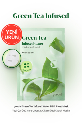 Hassas Ciltlere Özel Yeşil Çay İçeren Yaprak Maske GOODAL Green Tea Infused Water Mild Sheet Mask Image 0