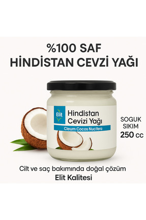 ELİT Hindistan Cevizi Yağı %100 Soğuk Sıkım 250 ml (YENİLEBİLİR) Image 0