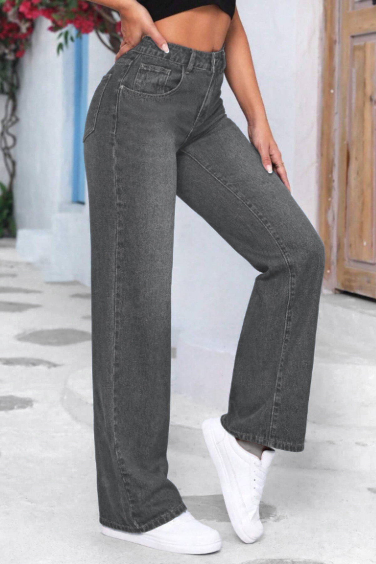 شلوار جین گاه به گاه زنانه Palazzo Jean - خاکستری C602