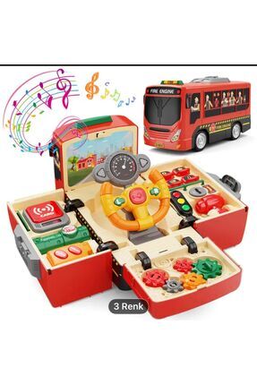 Ses ve Işık Dönüştürücü Otobüs Çocuk Oyuncak, Müzik Çalma, Simülasyon Otobüs Oyuncak Image 0