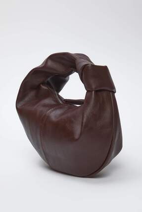 Koyu Kahverengi Kadın Mini Boy Oval Omuz Çanta TAKSS25OC00068 Image 4