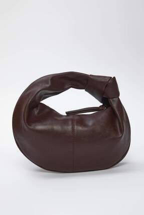 Koyu Kahverengi Kadın Mini Boy Oval Omuz Çanta TAKSS25OC00068 Image 3