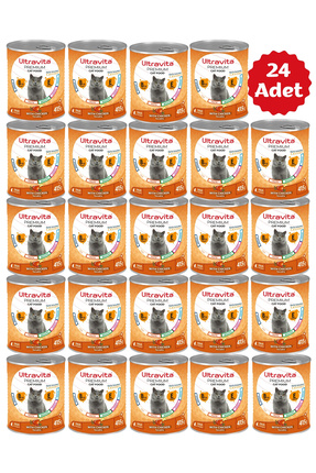 Ultravita Premium Yüksek Proteinli Tavuk Etli Konserve Yaş Kedi Maması 415gr x 24 Adet Image 0