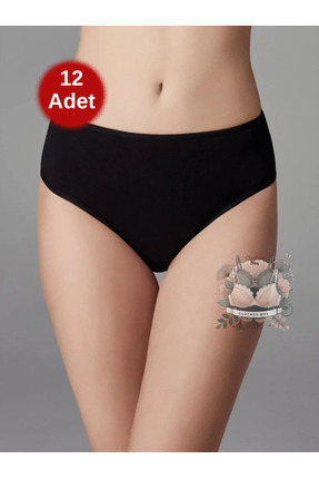 Yüksek Bel Yumuşak Kadın Külot 12'Li Paket Image 0