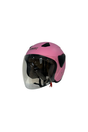 SW 733 Pembe Yarım Kask seffaf cam Image 1