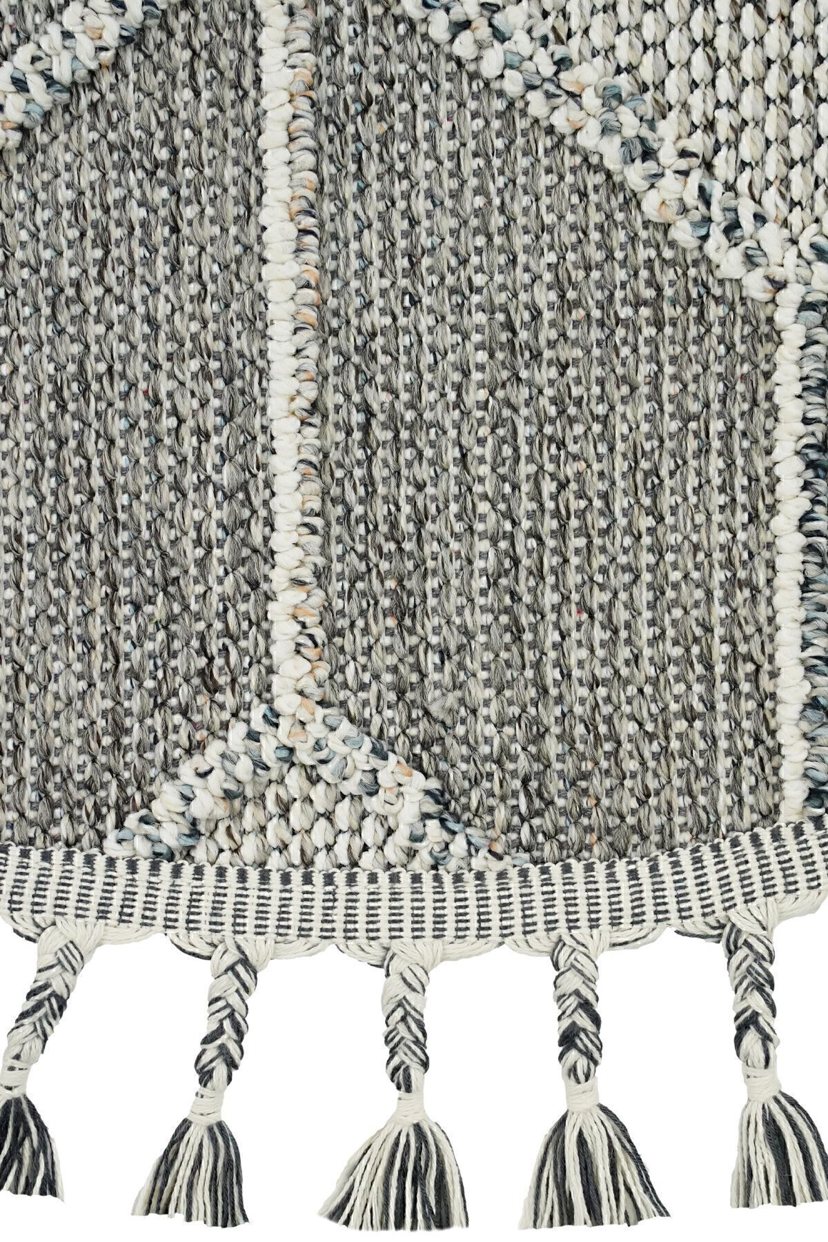 Elit 03 Grey Loop فرش اتاق نشیمن فرش بدون پرز ورودی آشپزخانه فرش طرح بافتنی قومی فرش گرد سوالات متداول فرش گرد