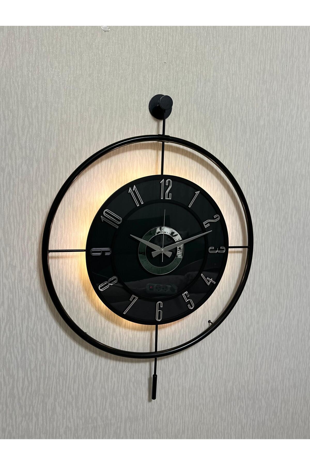 ساعت دیواری شیشه ای فلزی (60X80 سانتی متر اندازه بزرگ) شیشه واقعی روشن مشکی-دودی-مشکی-نقره ای