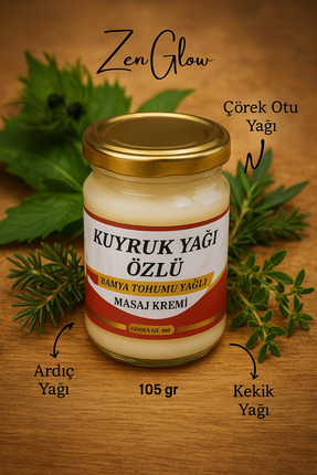 Kuyruk Yağlı Masaj Krem Bamya tohumu yağı -Çörek otu -Ardıç- Kekik 105 gr Image 0