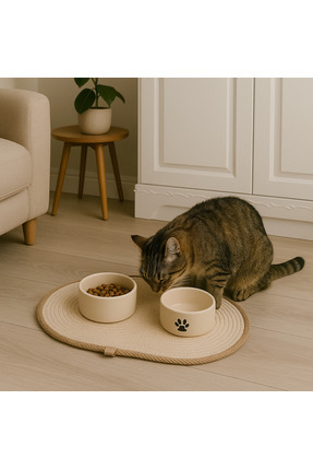 Kedi Köpek Beslenme Paspası Kedi Köpek Mama Altlığı 50x30 Cm Image 0