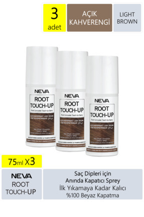 Neva Root Touch Up Kapatıcı Sprey 75 Ml Açık Kahve 3 Adet Image 0