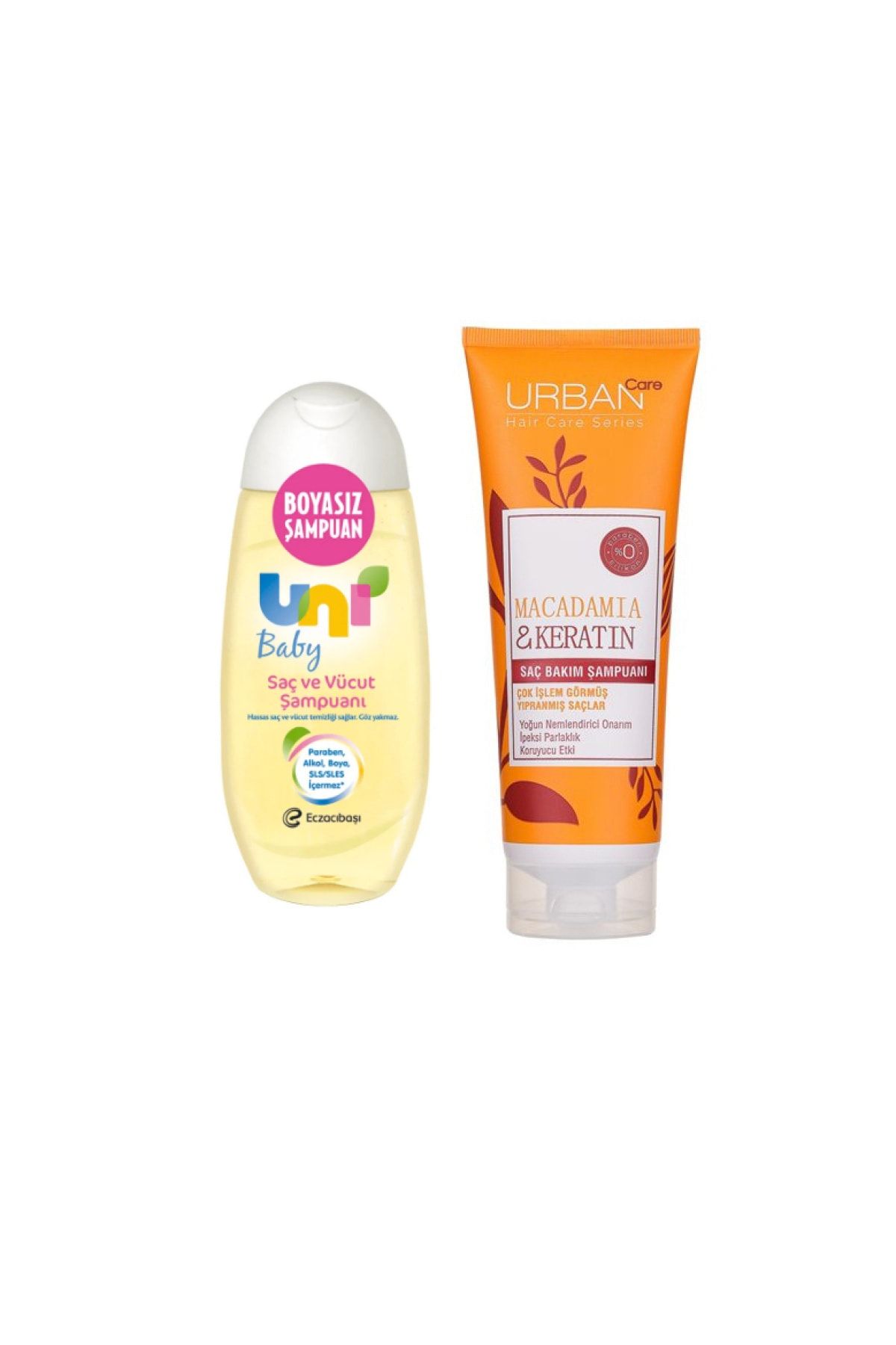 Uni Baby Saç Ve Vücut Bebek Şampuanı 200ml + Makademya Yağlı Şampuan 250 Ml