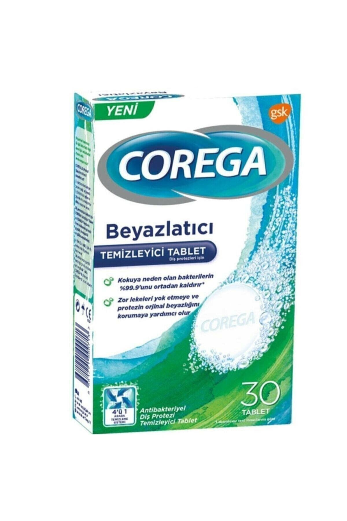 Corega Diş Protezi Beyazlatıcı Temizleyici 30 Tablet