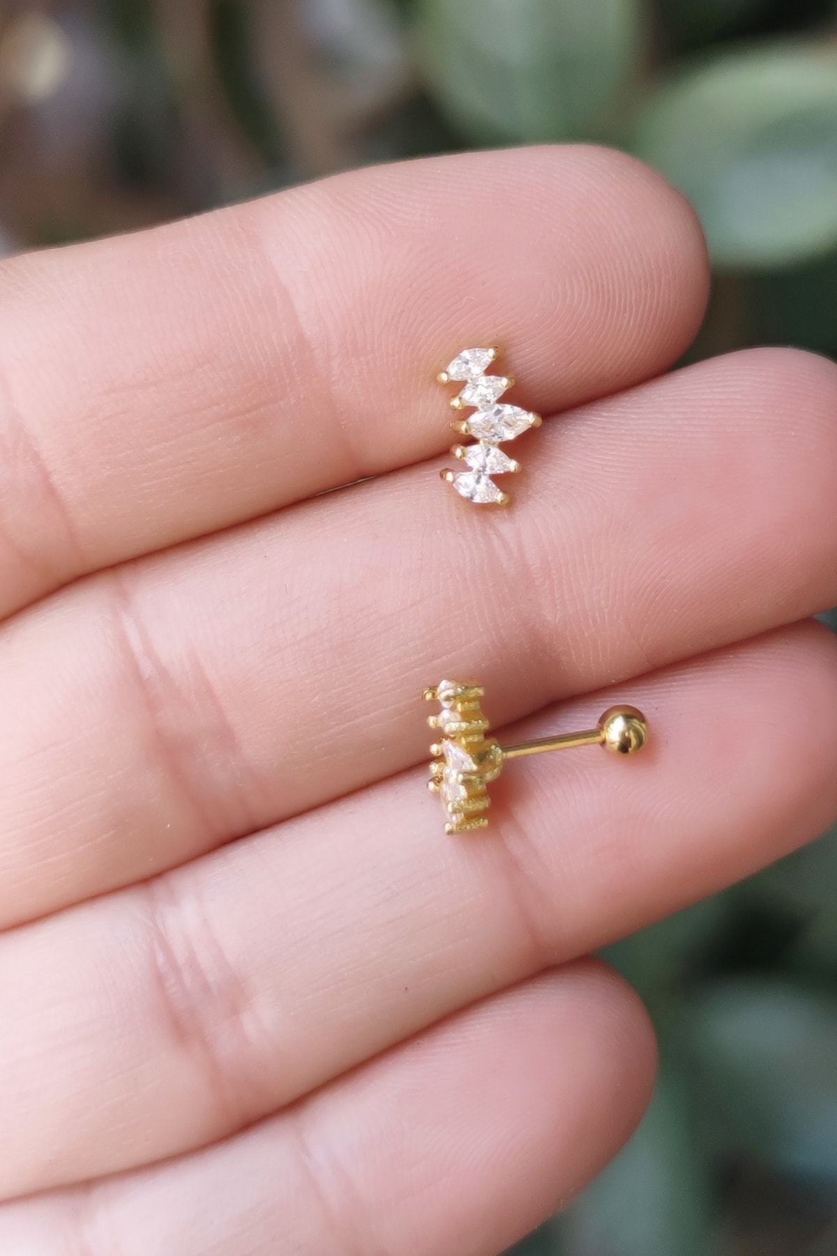Salyangoz Company Cerrahi Çelik Kıkırdak Helix Tragus Piercing Yelpaze Figür Gldylp01