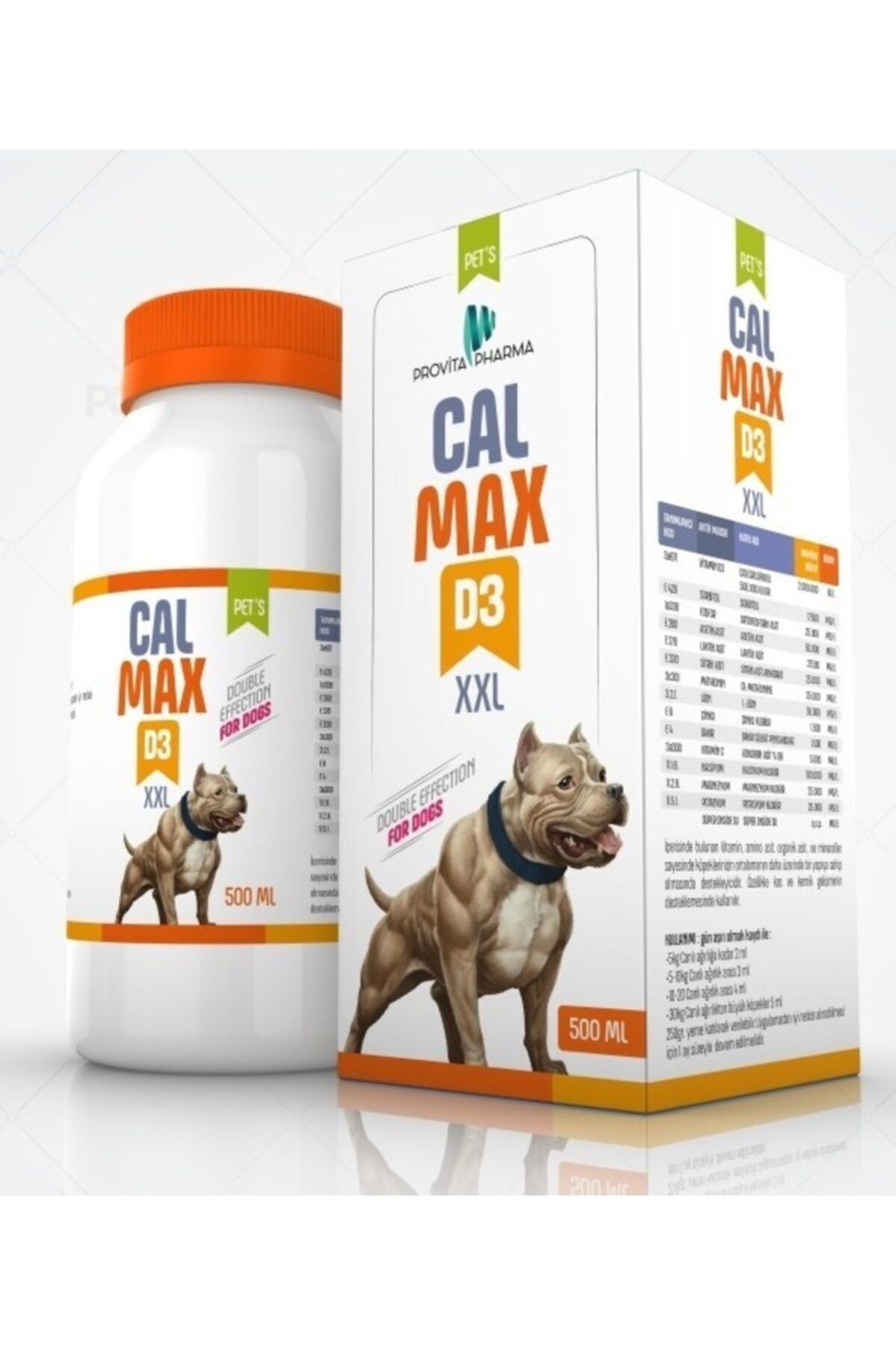 PROVİTA PHARMA Calmax D3 Xxl Köpek Kas Geliştirici Şurup 500 Ml
