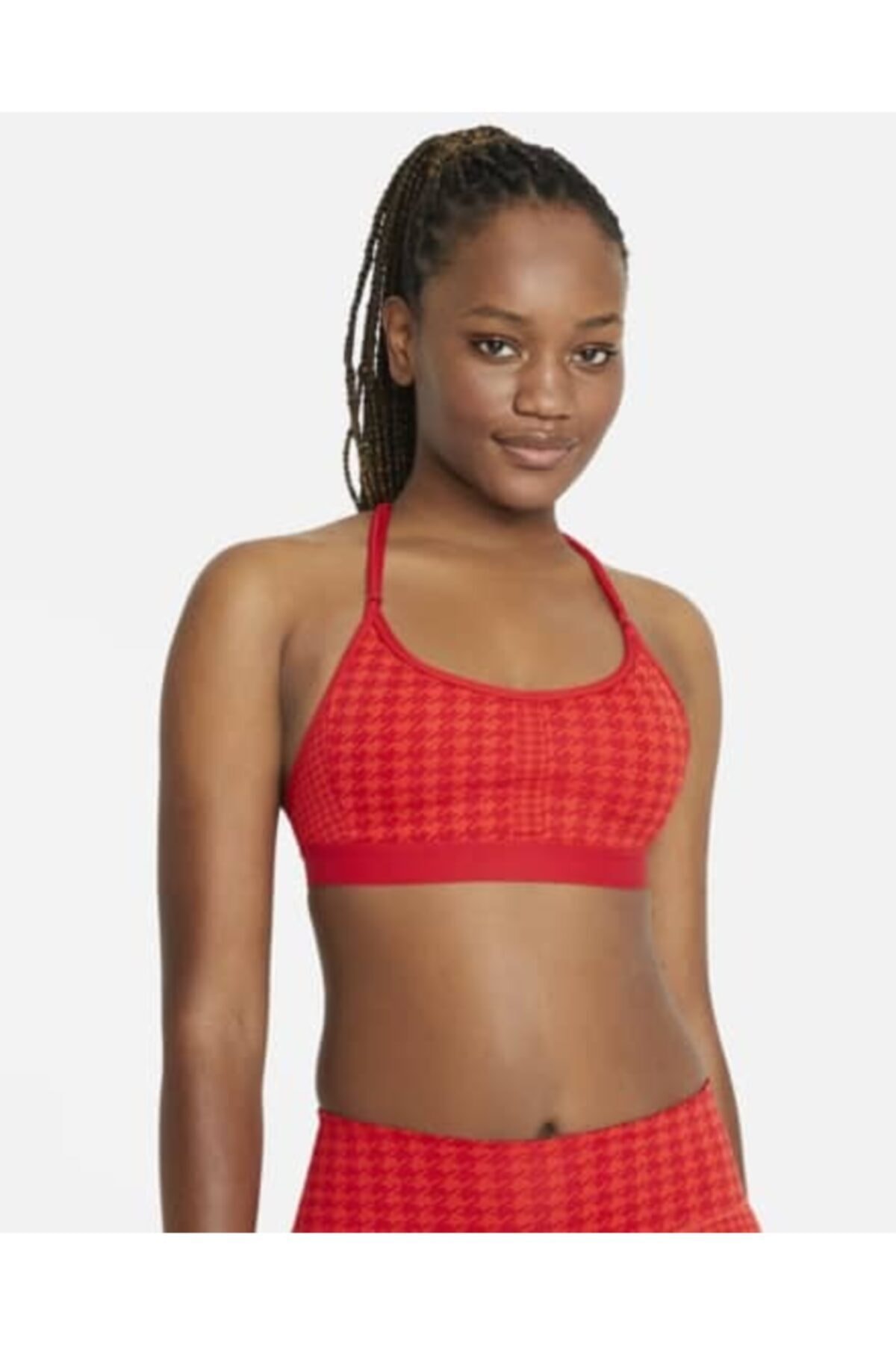 Nike Dri-fıt Indy Icon Clash Hafif Destekli Dolgulu T Sırtlı Kırmızı Renk Kadın Spor Sütyeni