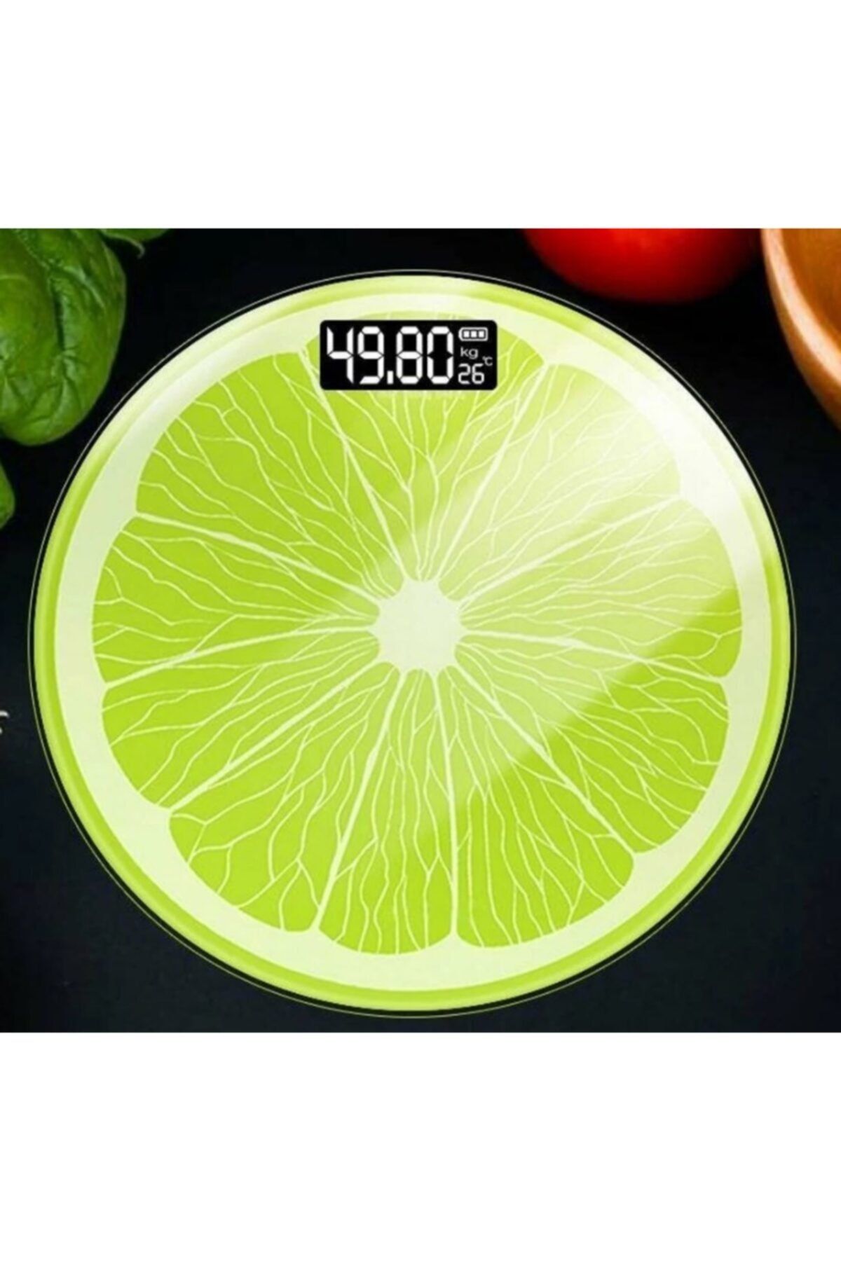 TEKNO İSTANBUL Elektronik Dijital Baskül Limon Desenli