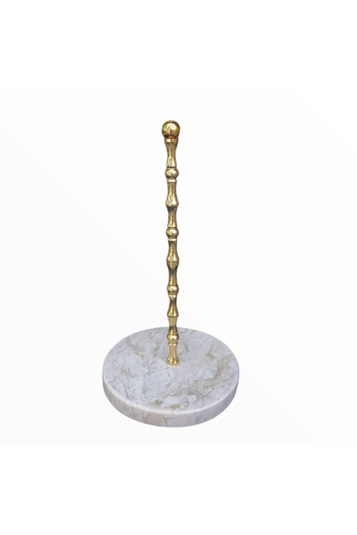 SMF MARBLE ART Doğal Bej Mermer Tabanlı Gold Top Başlıklı Havluluk