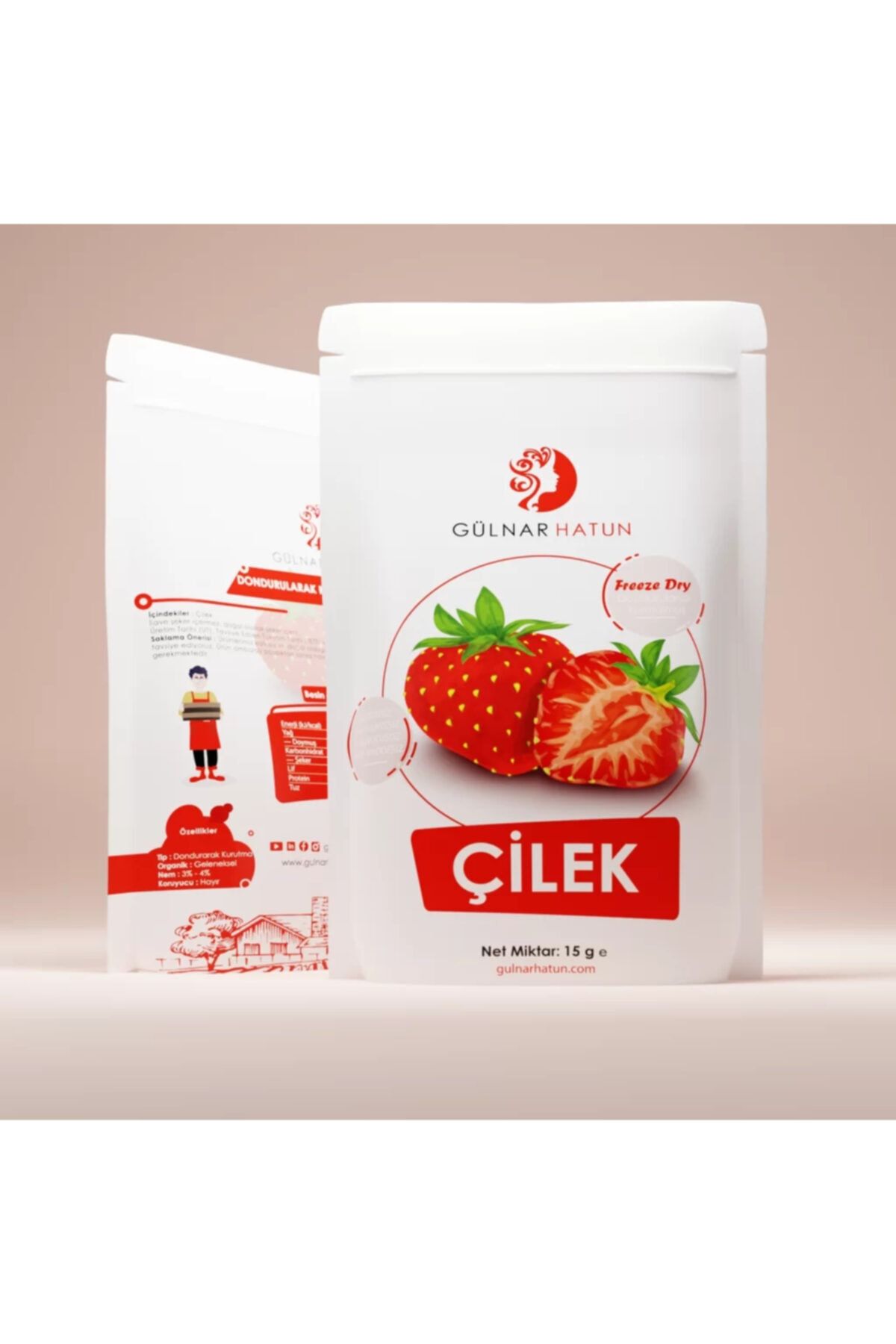 GÜLNAR HATUN | Bütün Çilek Kurusu | Freeze Dry (dondurularak Kurutma) | 15g