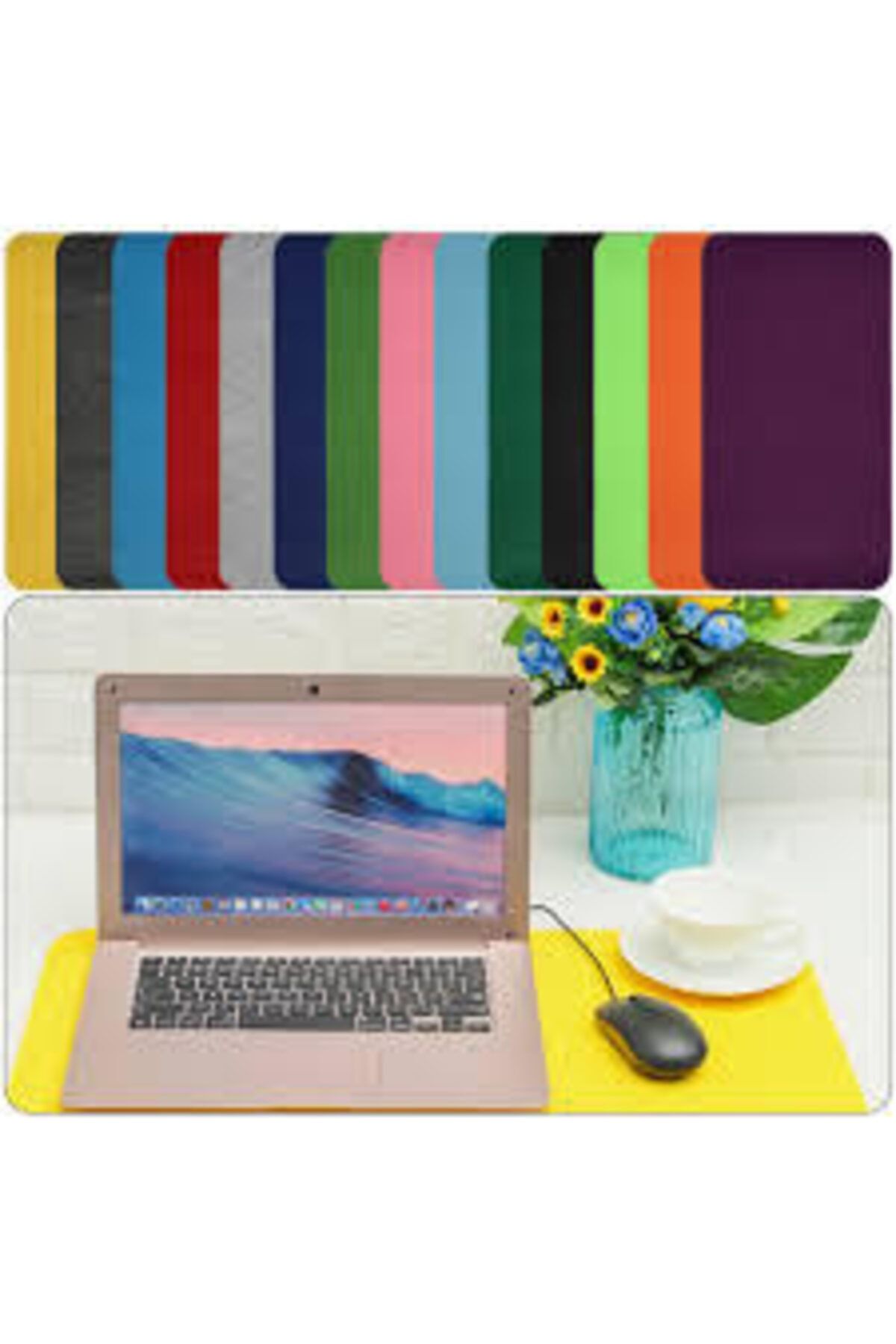 garaccu Alman Yün Keçe Çalışma Masası Düzenleme Ve Oyuncu Mouse Pedi Kırmızı (40x100cm)