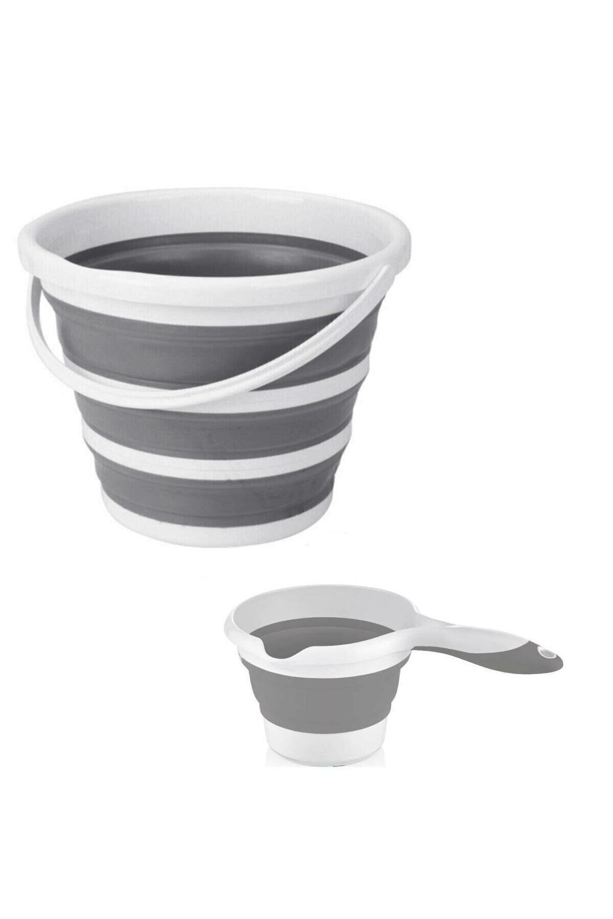 intekhome Tiny Mini Art Pratik Katlanabilir Akordiyon Kova&maşrapa 2'li Set