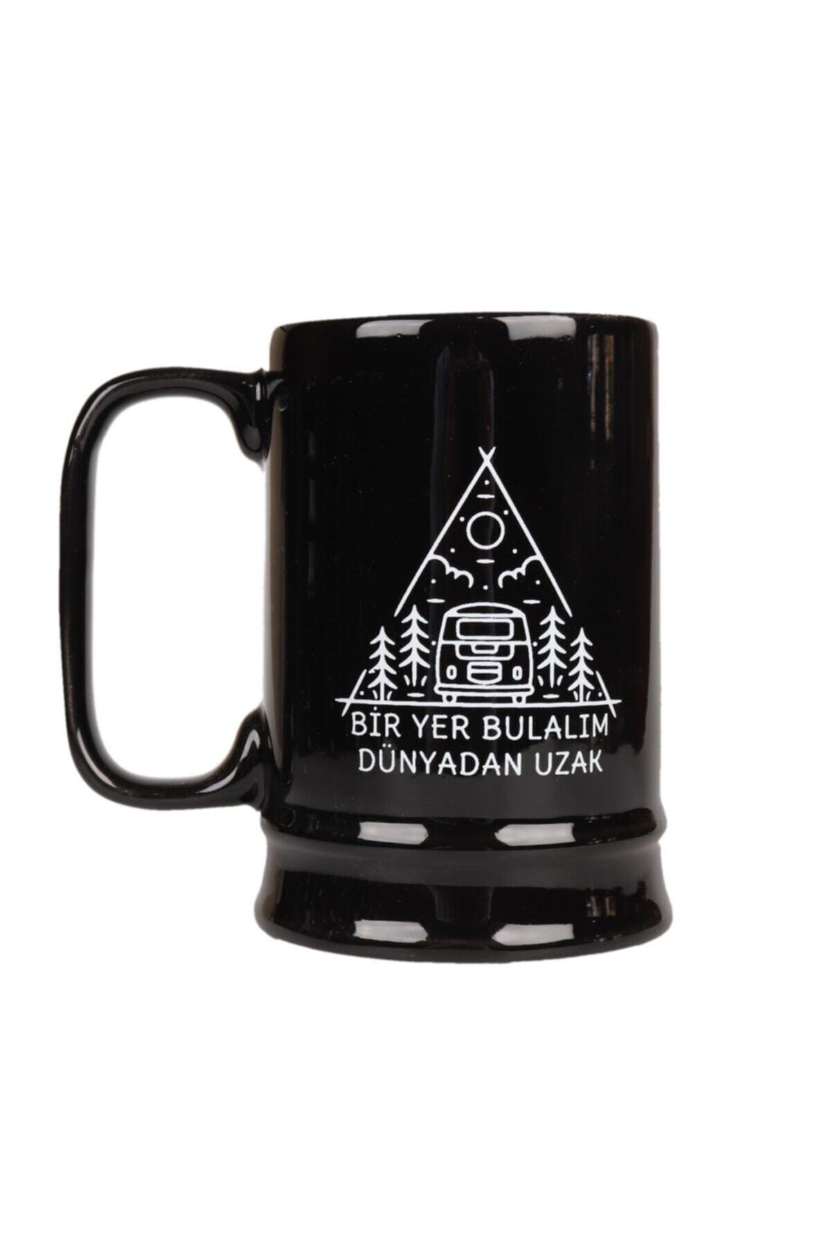 Attach Siyah Bir Yer Bulalım Dünyadan Uzak Tasarım Bira Bardağı