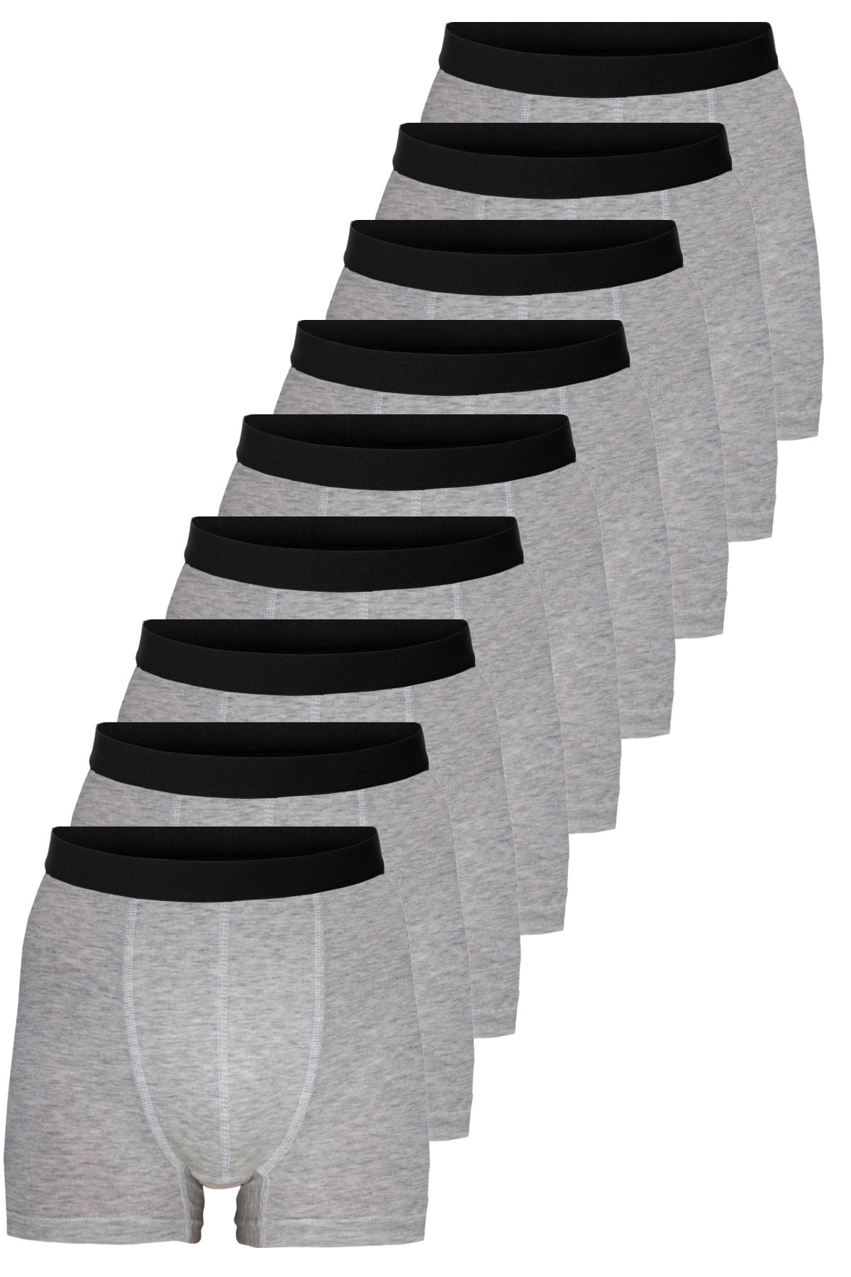 DeeAn Gri Erkek 9'lu Paket Pamuklu Boxer