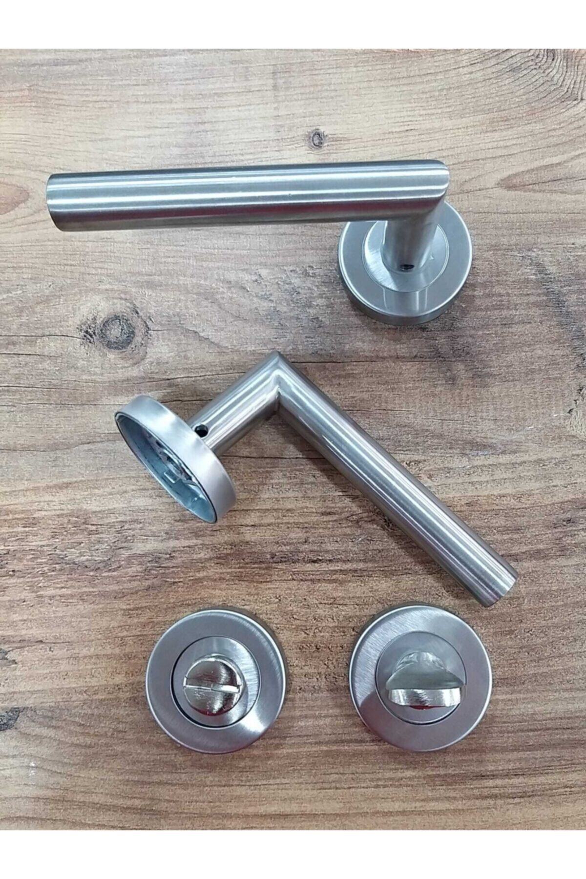 ARON HIRDAVAT 101-saten Paslanmaz Iç Mekan Kapı Kolu Rozetli Banyo-wc