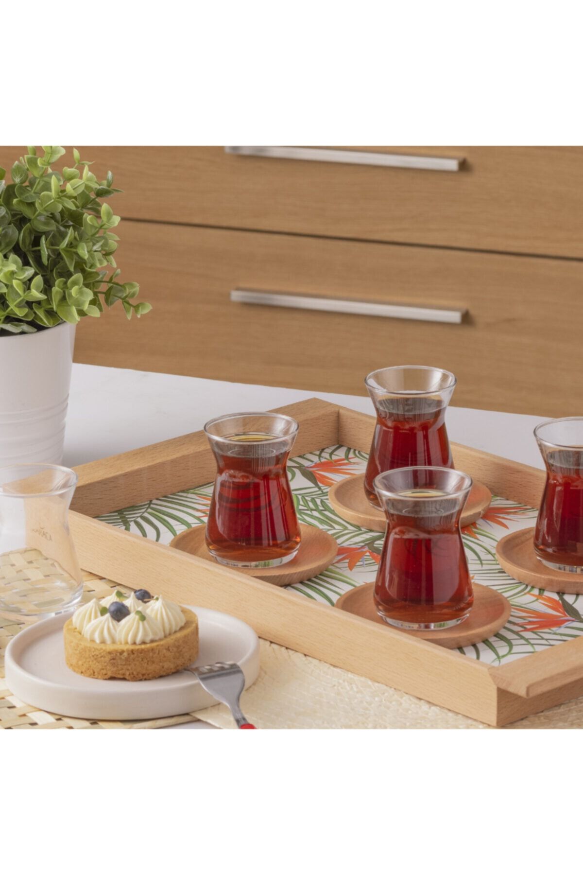 Karaca Longos Tepsili 13 Parça Çay Seti