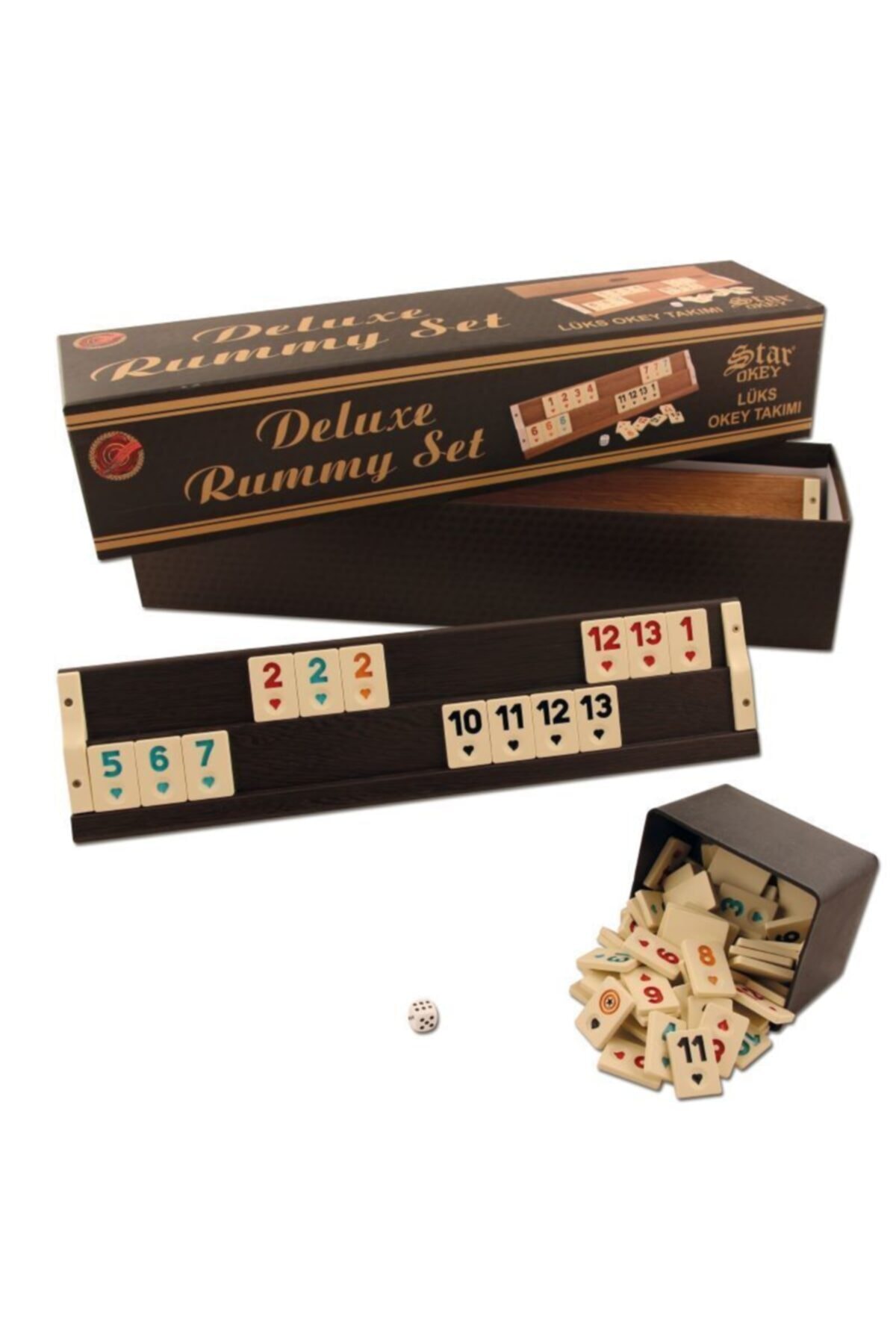 Star Okey Deluxe Ahşap Okey Takımı Açık Renk