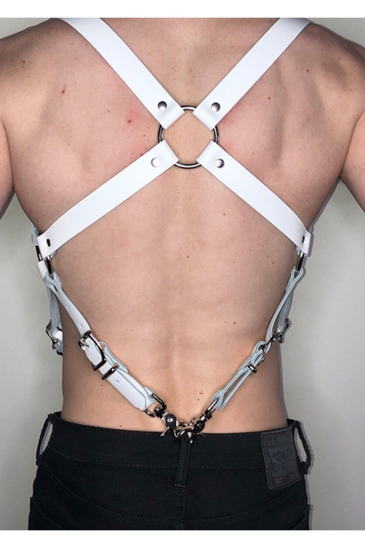 The She Deri İç Giyim Erkek Dansçı Deri Harness - Apftm11