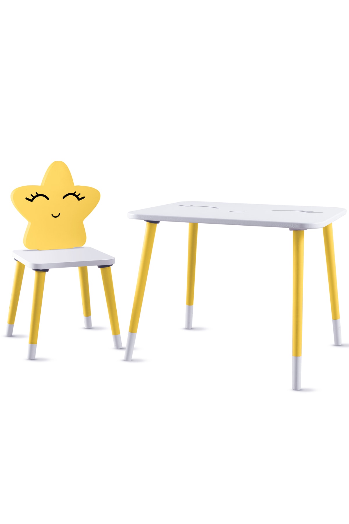 GO BABY Sarı Yıldızlı Aktivite Masa Sandalye