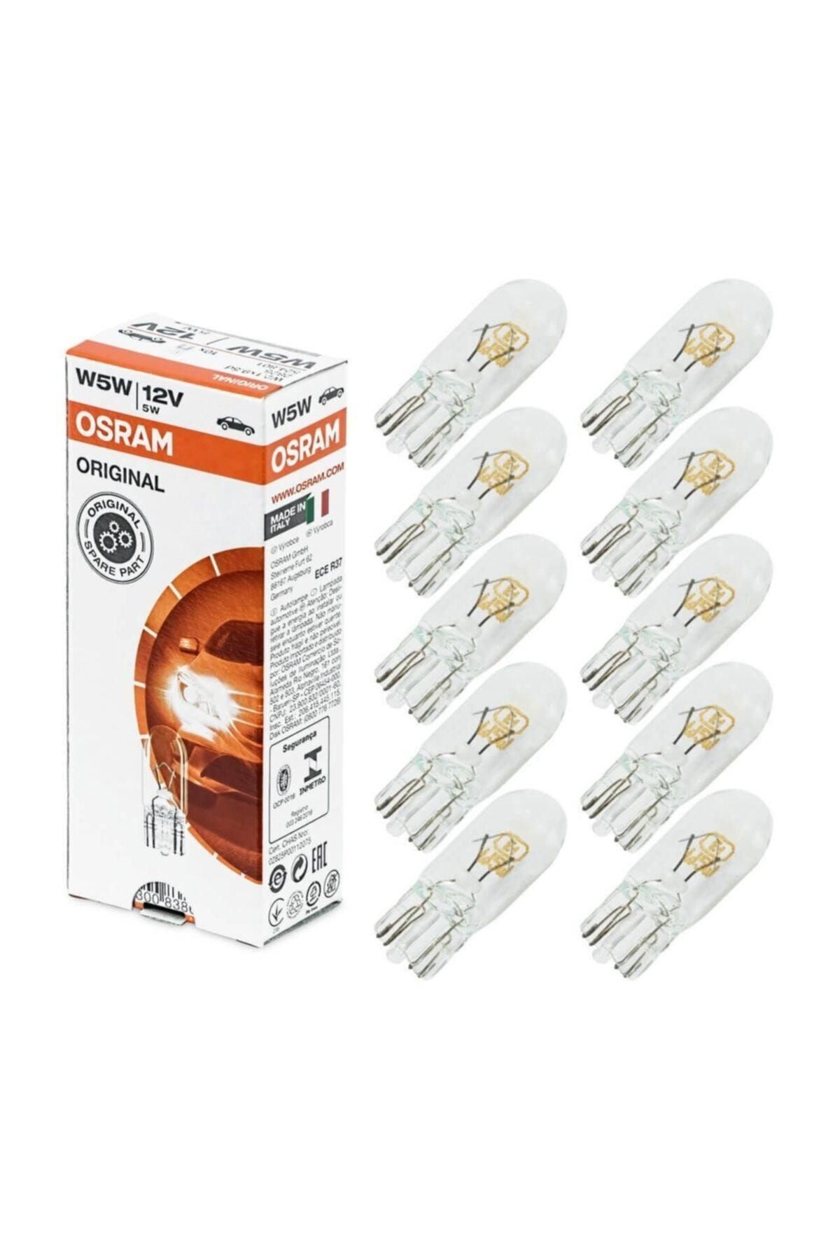 Osram 12v T10 W5w Dipsiz Park Gösterge Ampulü 10 Adet 2825