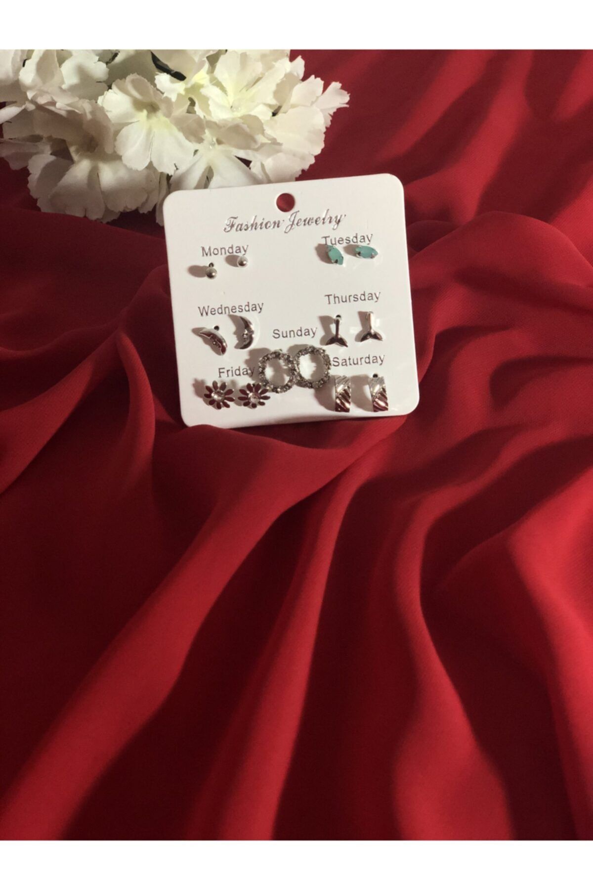 UsZerafet Minimal Figürlü Yedili Set Küpe