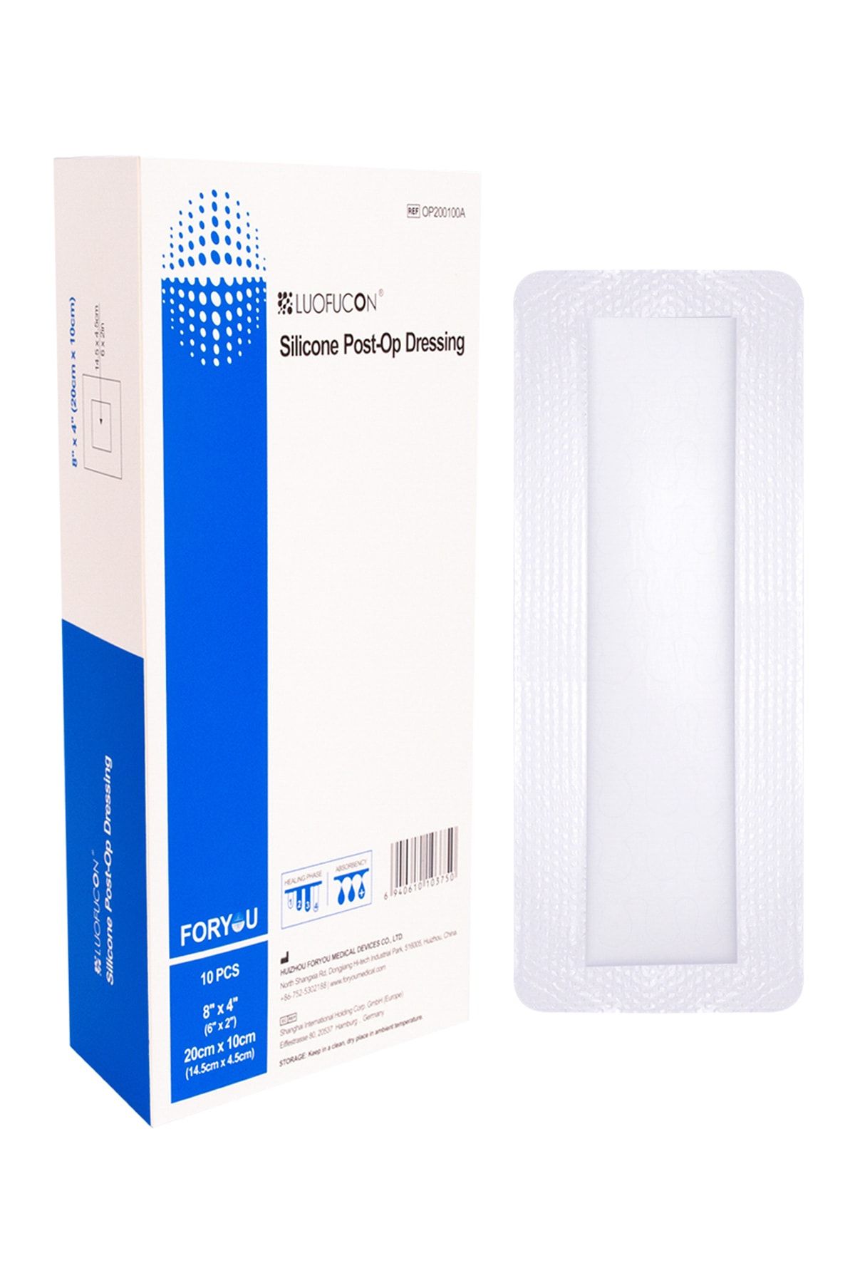 luofucon ® Silikon Post-op (ameliyat Sonrası) Yara Örtüsü 20x10cm