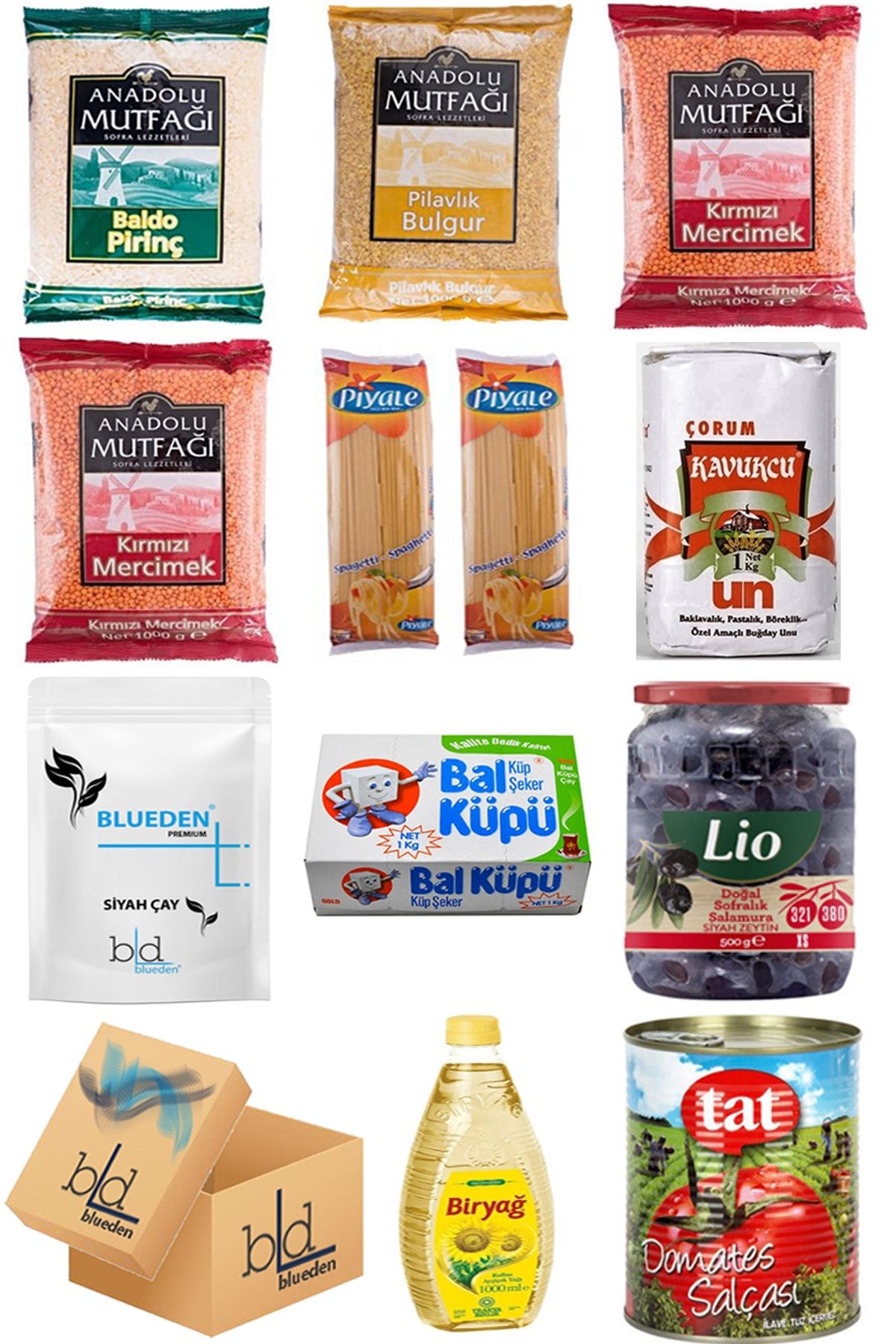 Blueden Ramazan Kumanya Gıda Paketi 12 Parça 100 Nolu Paket